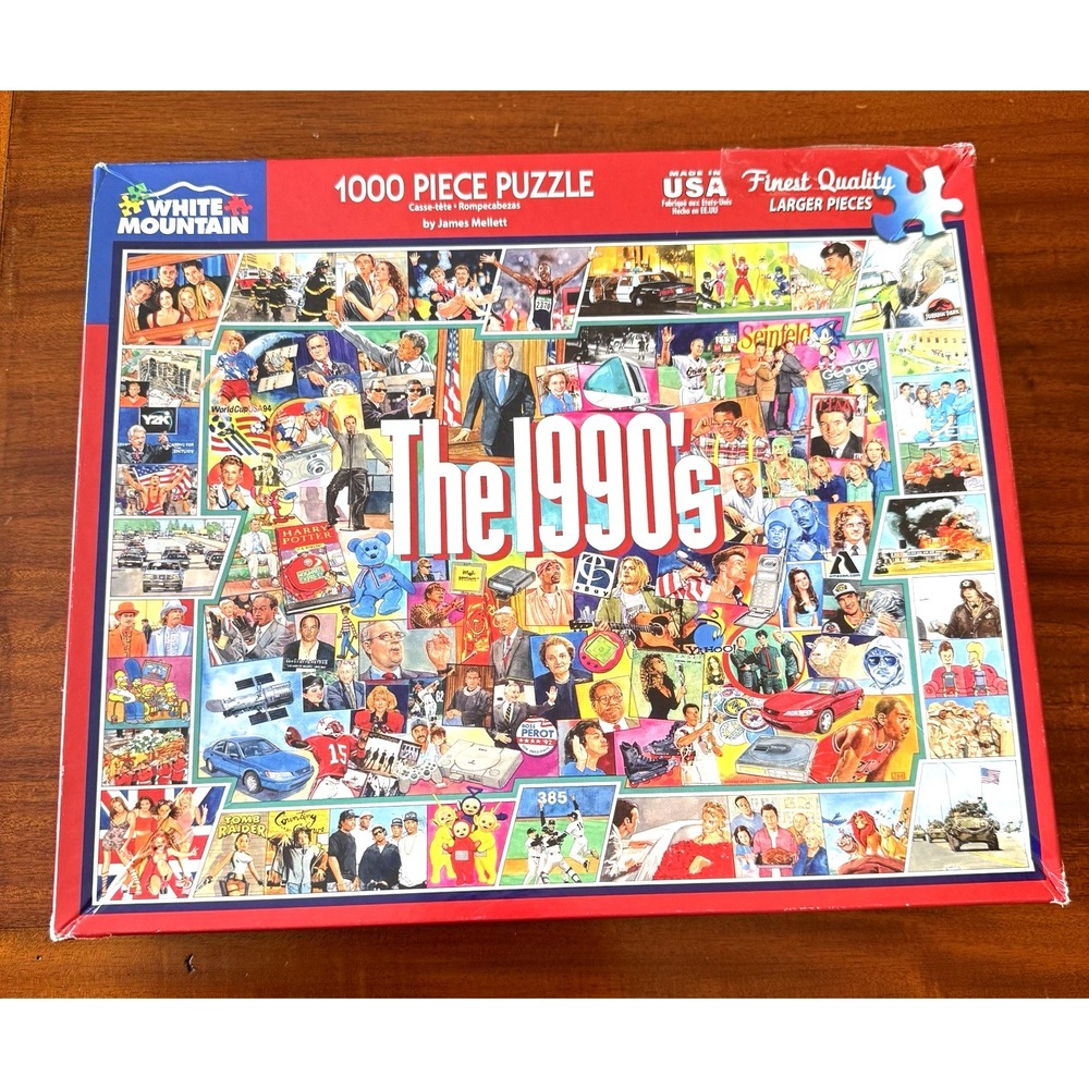 WHITE MOUNTAIN Jigsaw Puzzle‎ "THE 1990's" 1000 Piece COMPLETE